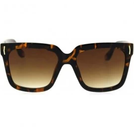Rectangular Womens Oversize Boyfriend Rectangular Thick Horn Rim Sunglasses - Tortoise Brown - CC18SE0S3IX $23.13