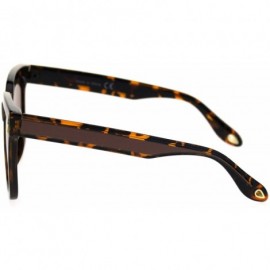 Rectangular Womens Oversize Boyfriend Rectangular Thick Horn Rim Sunglasses - Tortoise Brown - CC18SE0S3IX $13.09
