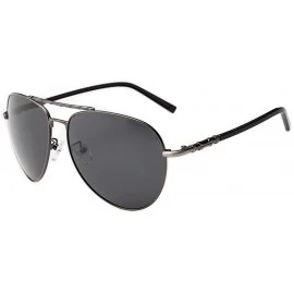 Square New Arrive Cylinder Bridge Aviator Lens Sunglasses For Mens - Grey/Black - CC11ZIRI4D7 $21.53