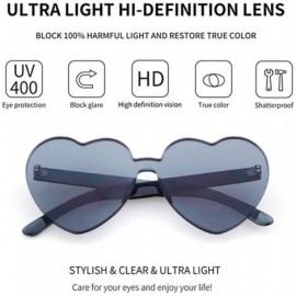 Goggle Heart Shaped Rimless Sunglasses Clout Goggles Candy Clear Lens Sun Glasses for Women Girls - CR192KOM46X $16.84