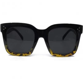 Round 7222 Premium Oversize XXL Women Men Mirror Brand Style Fashion Sunglasses - Black Brown/ Smoke - CR18EXOSKQ7 $11.22