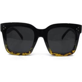 Round 7222 Premium Oversize XXL Women Men Mirror Brand Style Fashion Sunglasses - Black Brown/ Smoke - CR18EXOSKQ7 $27.87