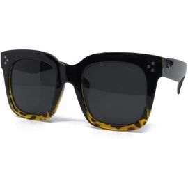 Round 7222 Premium Oversize XXL Women Men Mirror Brand Style Fashion Sunglasses - Black Brown/ Smoke - CR18EXOSKQ7 $27.87