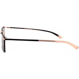 Rectangular Rimless Rectangular Frame Sunglasses Unisex Geometric Fashion Shades UV400 - Gold (Brown) - CX1988UNGO8 $10.41