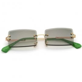 Rimless Fashion RimlSunglasses Women Accessories Rectangle Sun Glasses Green Black Brown Square Eyewear - Clear Pink - C61985...
