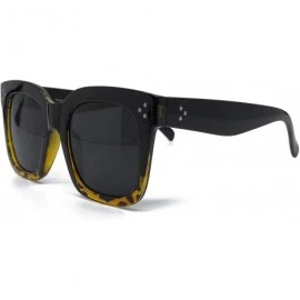 Round 7222 Premium Oversize XXL Women Men Mirror Brand Style Fashion Sunglasses - Black Brown/ Smoke - CR18EXOSKQ7 $27.87