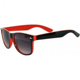 Wayfarer Classic Retro Vintage Two - Tone Frame Smoke Lens Sunglasses Fashion Style Owl - 01 Red - CR11P8ZKW3T $19.15