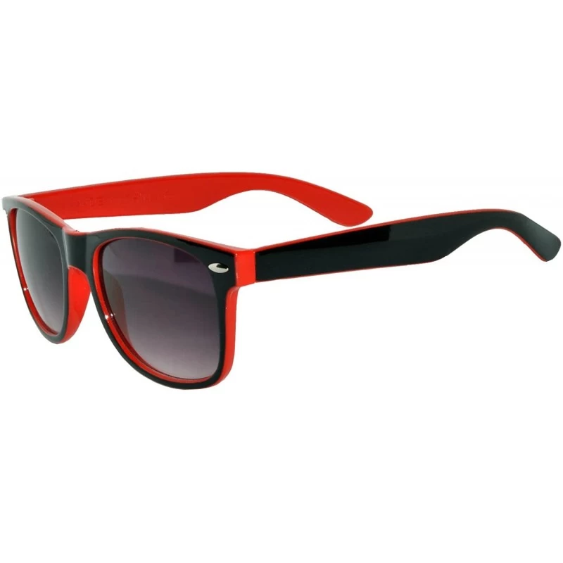 Wayfarer Classic Retro Vintage Two - Tone Frame Smoke Lens Sunglasses Fashion Style Owl - 01 Red - CR11P8ZKW3T $11.09