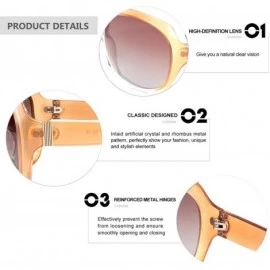 Goggle Classic Stylish Oversized Simple frame Polarized Sunglasses for Women - Gradient Champagne Frame/Brown Lens - CA18NDZ2...