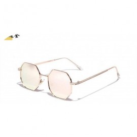 Shield Retro Polygon Sunglasses Men Women Luxury Lens Round Vintage Small Frame Mirror Color - 3 - CC198ZZ5OHE $71.32