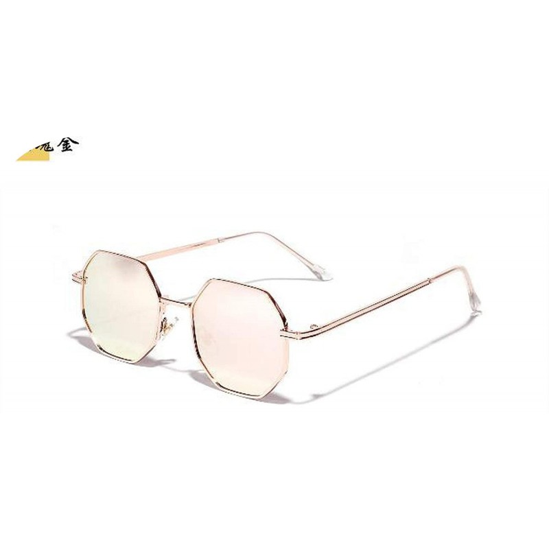 Shield Retro Polygon Sunglasses Men Women Luxury Lens Round Vintage Small Frame Mirror Color - 3 - CC198ZZ5OHE $27.17