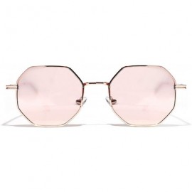 Shield Retro Polygon Sunglasses Men Women Luxury Lens Round Vintage Small Frame Mirror Color - 3 - CC198ZZ5OHE $74.71