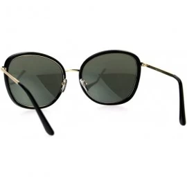 Butterfly Womens Retro Double Rim Designer Fashion Butterfly Sunglasses - Black Gold - C0184QM9X6Z $12.57