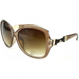 Butterfly Women's"Derby" Butterfly 57mm Sunglasses w/Buckle Embellishment - Brown - CB12GHHS5Q7 $26.95
