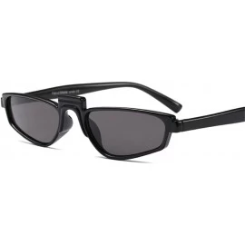 Rimless Designer Small Eye SunGlasses Retro Vintage Steampunk Fashion Superstar - Gloss Black - C01880TOC7A $12.33