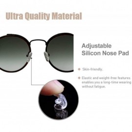 Round Sunglasses Women Men Retro Fashion Round Glasses UV400 Metal Acetate Green - Green - CR18YKT8ETX $15.84