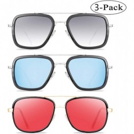 Shield Tony Stark Sunglasses 3Pack Aviator Square Metal Frame Spiderman ironman glasses - CN18WKYYNWE $53.20