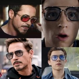Shield Tony Stark Sunglasses 3Pack Aviator Square Metal Frame Spiderman ironman glasses - CN18WKYYNWE $20.27
