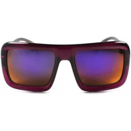 Oversized Oversized DJ Hip Hop Fashion Crystal Mirrored Lens Square Sunglasses - Purple - CQ189ENYLO2 $12.61