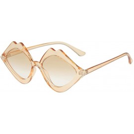 Semi-rimless Fashion Women's Sunshade Sunglasses Jelly Candy Integrated Color Glasses - CY18SEIH590 $20.73
