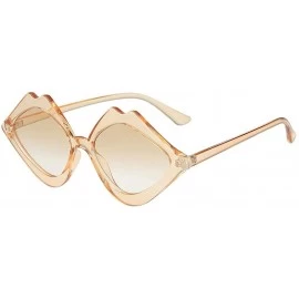 Semi-rimless Fashion Women's Sunshade Sunglasses Jelly Candy Integrated Color Glasses - CY18SEIH590 $7.54