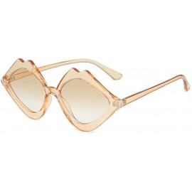 Semi-rimless Fashion Women's Sunshade Sunglasses Jelly Candy Integrated Color Glasses - CY18SEIH590 $20.97