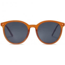 Round Vintage Round Sunglasses for Women Classic Retro Designer Style SJ2120 - C3 Orange Frame/Grey Lens - CI199OOLCEY $13.23