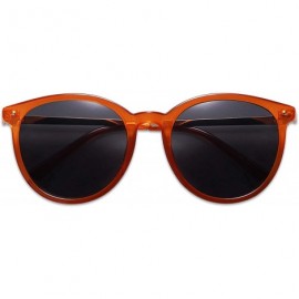 Round Vintage Round Sunglasses for Women Classic Retro Designer Style SJ2120 - C3 Orange Frame/Grey Lens - CI199OOLCEY $13.23