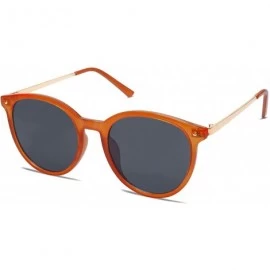 Round Vintage Round Sunglasses for Women Classic Retro Designer Style SJ2120 - C3 Orange Frame/Grey Lens - CI199OOLCEY $13.23