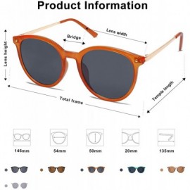 Round Vintage Round Sunglasses for Women Classic Retro Designer Style SJ2120 - C3 Orange Frame/Grey Lens - CI199OOLCEY $13.23
