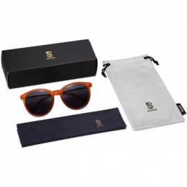 Round Vintage Round Sunglasses for Women Classic Retro Designer Style SJ2120 - C3 Orange Frame/Grey Lens - CI199OOLCEY $13.23