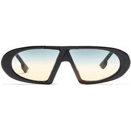 Oval Vintage Small Oval Sunglasses Retro Trendy Plastic Frame - Two-tone Lens - CI194UK4HXL $23.56