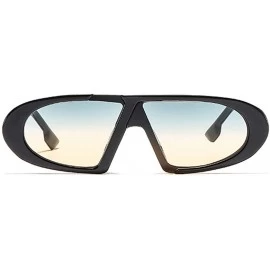 Oval Vintage Small Oval Sunglasses Retro Trendy Plastic Frame - Two-tone Lens - CI194UK4HXL $13.24