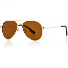 Oversized Polarized Aviator Sunglasses for Men Women Driving Sun Glasses 100% UV Protection- 58MM - A4 Gold/Brown - CC19466I3...