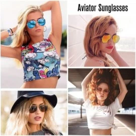 Aviator Sunglasses for Women - Aviator Sunglasses - UV400 Protection Lens - 61MM - Metal Frame - Ultra Lightweight - CB123KS2...