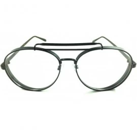 Aviator Thick Bold Metal Frame Aviator Eyeglasses/Clear Lens Sunglasses - Black - CU1849XM22U $12.54