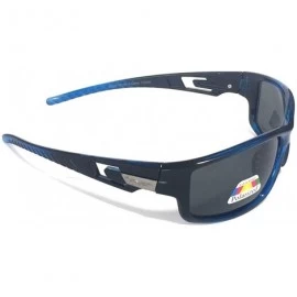 Sport Men's Sport Polorized Sunglasses - Blue Fram Black Lens - CX180Z9G4H8 $34.86