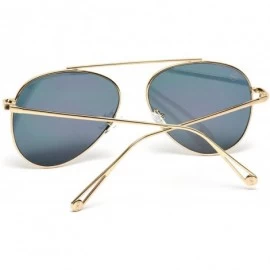 Oversized Top Wire Bridgeless Bar Modern Aviator Pilot Style Sunglasses - Gold Frame / Mirror Pink Lens - C6185IIKSXY $7.78