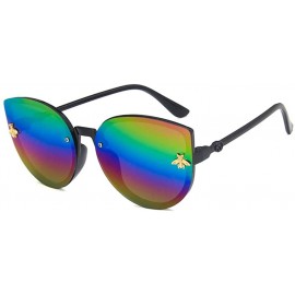 Oval Unisex Sunglasses Retro Bright Black Grey Drive Holiday Oval Non-Polarized UV400 - Bright Black Purple - CB18RKGUSWT $21.32
