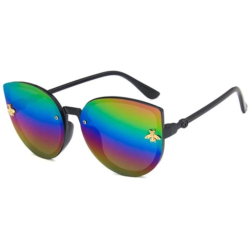 Oval Unisex Sunglasses Retro Bright Black Grey Drive Holiday Oval Non-Polarized UV400 - Bright Black Purple - CB18RKGUSWT $8.09