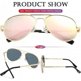 Round Polarized Aviator Sunglasses for Men Women Vintage Round Metal Sun Glasses 100% UV400 Protection - CI194LCIQWW $14.12