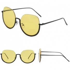 Rimless Irregular Semi-Rimless Sunglasses Lightweight UV400 Lens Glasses - Yellow - C71903ZC4EM $12.29