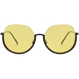 Rimless Irregular Semi-Rimless Sunglasses Lightweight UV400 Lens Glasses - Yellow - C71903ZC4EM $12.29