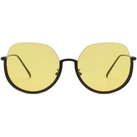 Rimless Irregular Semi-Rimless Sunglasses Lightweight UV400 Lens Glasses - Yellow - C71903ZC4EM $12.29