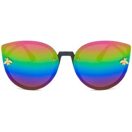 Oval Unisex Sunglasses Retro Bright Black Grey Drive Holiday Oval Non-Polarized UV400 - Bright Black Purple - CB18RKGUSWT $8.09