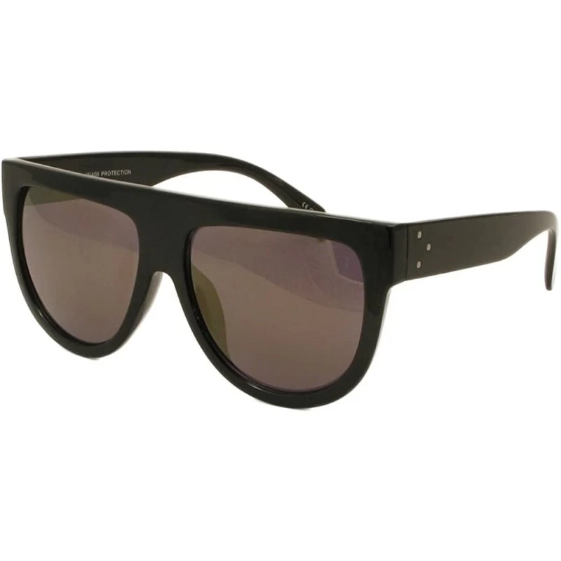 Oversized Womens Flat Top Oversized Gradient Shadow Ombre Mirror Lens Sunglasses - Pink-splash - CJ12HEGF761 $10.46
