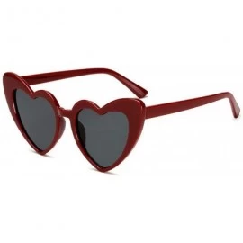 Square Vintage Sunglass Fashion Love Heart Sunglasses Women Cute Sexy Retro Cat Eye Cheap Red Female - C2 - CV198AHLA4S $23.08