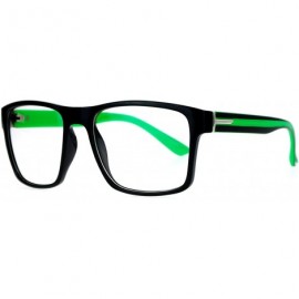 Wayfarer Mens Color Arm Horn Rim Horned Nerdy Glasses - Green - CW12CO4S57L $10.28