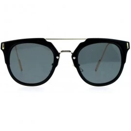 Wayfarer Rimless Half Rim Wire Arm Rectangular Designer Fashion Sunglasses - Black Gold - CW12G8WBPV3 $23.36