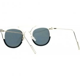 Wayfarer Rimless Half Rim Wire Arm Rectangular Designer Fashion Sunglasses - Black Gold - CW12G8WBPV3 $10.32